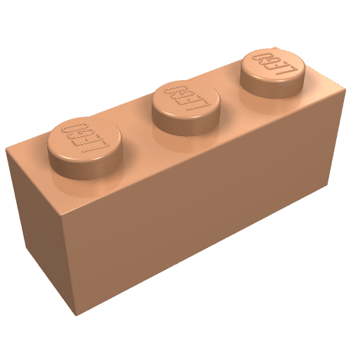 Lego Brick 1 x 3 / Nougat