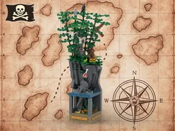 Jumping Shark Ambush - Stackable Pirate Diorama - Master SNOT rockwork and vegetation / Vignette #1 / 🎁 FREE DOWNLOAD