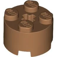 Brick Round 2 x 2 with Axle Hole / Medium Nougat