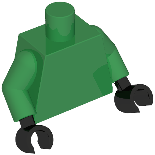 Lego Torso Robe, Gold Lion / 'LLOYD' print, Green Arms, Black Hands / Green
