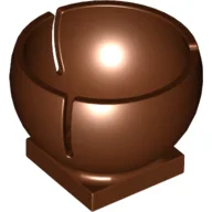 Cylinder Hemisphere 2 x 2 Ball Turret Socket Base / Reddish Brown