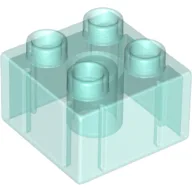 Duplo Brick 2 x 2 / Trans-Light Blue