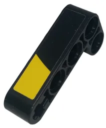 Technic, Liftarm, Modified Bent Thick L-Shape 2 x 4 with Yellow Trapezoid Stripe Pattern Model Right Side (Sticker) - Set 42151