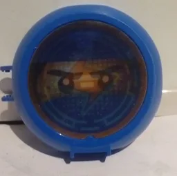 Pod, Round, Half Front with Ninjago Zane Logo Sticker / Blue