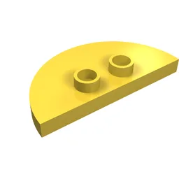 Duplo Plate 2 x 4 x 1/3 Half Circle with 2 Studs [Thin] / Yellow
