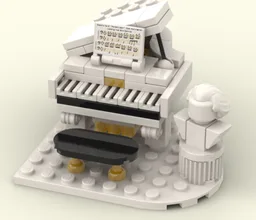 Love of Music, Mini Grand Piano, White