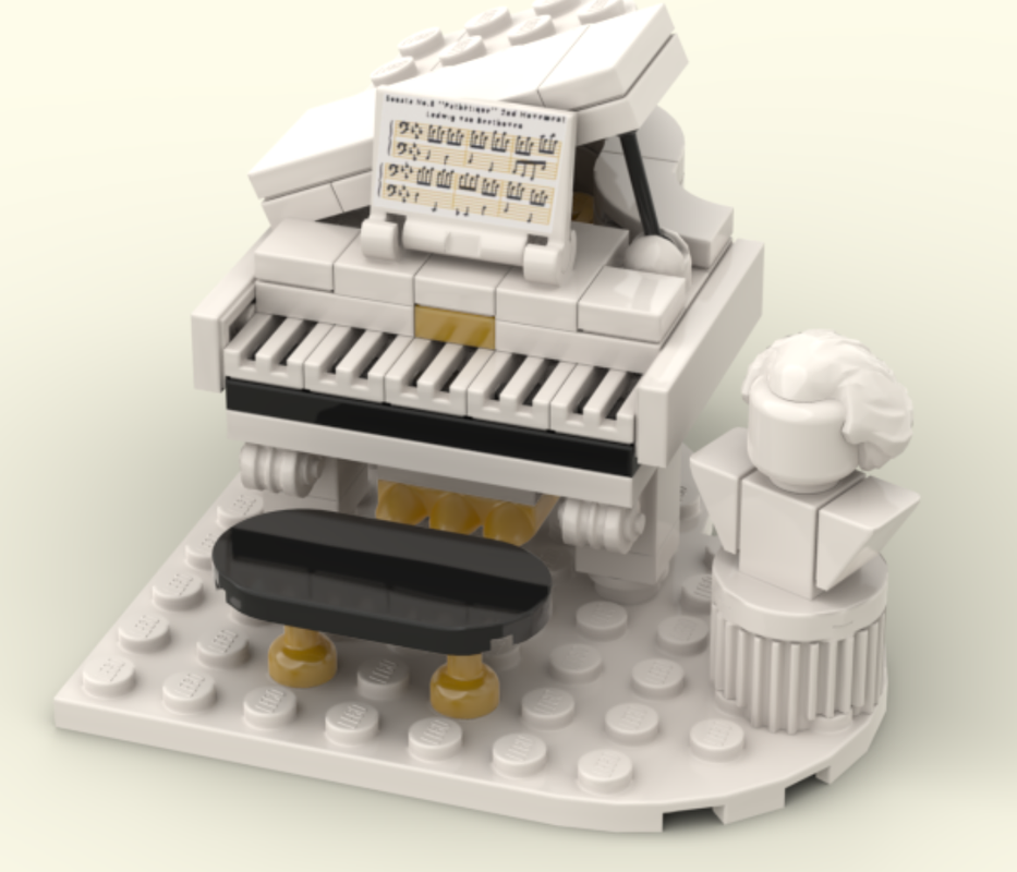 Lego Love of Music, Mini Grand Piano, White