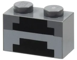 Brick 1 x 2 with Pixelated Forge Print