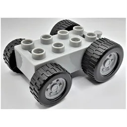 Duplo Car Base 2 x 4 Tractor with Front and Rear Wheels / Light Bluish Gray