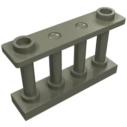 Fence Spindled 1 x 4 x 2 [2 Top Studs] / Dark Gray