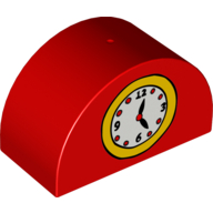 Lego Duplo Brick 2 x 4 x 2 Curved Top with Clock Print