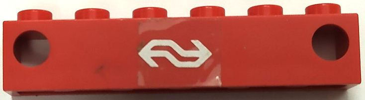 Lego Electric, Train Light Prism 1 x 6 Holder with Dutch NS Logo Pattern (Sticker) - Set 7740