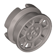 Lego Wheel 11 x 6 with 8 Spokes / Flat Silver