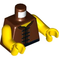 Torso, Tunic with Laces Print, Yellow Arms and Hands / Reddish Brown