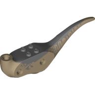 Lego Animal Body Part, Dinosaur, Raptor Body with Sand Blue Markings Print / Dark Tan