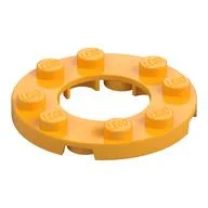 Plate Round 4 x 4 with 2 x 2 Round Opening / Bright Light Orange