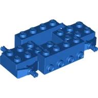 Vehicle Base 4 x 8 x 1 1/3 with Wheel Pins, 4 studs on each side, 2 x 2 Recessed Center and Hole / Blue