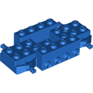 Lego Vehicle Base 4 x 8 x 1 1/3 with Wheel Pins, 4 studs on each side, 2 x 2 Recessed Center and Hole / Blue