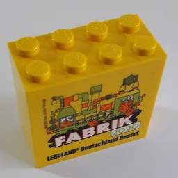 Brick 2 x 4 x 3 with 'LEGOLAND Deutschland Fabrik 2020' Print / Yellow