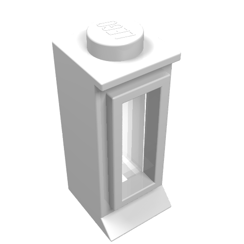 Lego Window 1 x 1 x 2, Extended Lip, Solid Stud [with Glass] / White