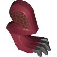 Creature Body Part, Dragon Leg, Right with Black Claws and Dark Brown Scales Print / Dark Red