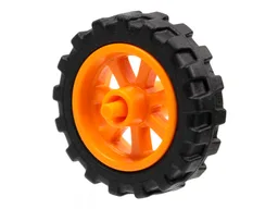 Wheel 15mm D. x 6mm City Motorcycle with Black Tire 21mm D. x 6mm City Motorcycle (50862 / 50861) / Orange