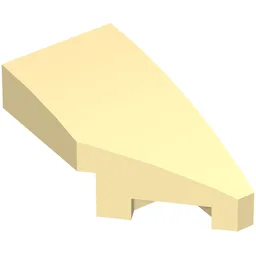 Brick Wedged, Curved 2 x 1 with Stud Notch Right / Tan