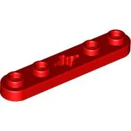 Technic Plate 1 x 5 with Smooth Ends, 4 Studs and Centre Axle Hole / Red