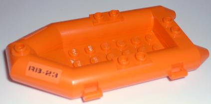 Lego Boat, Rubber Raft, Small with 'RB-23' Pattern on Both Sides (Stickers) - Set 7739