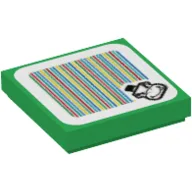 Tile 2 x 2 with Bowser Jr and Barcode Print (Sticker) / Green