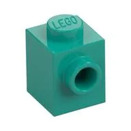 Brick Special 1 x 1 with Stud on 1 Side / Dark Turquoise