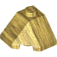 Brick Wedged, Sloped 45° 2 x 2 Corner / Pearl Gold