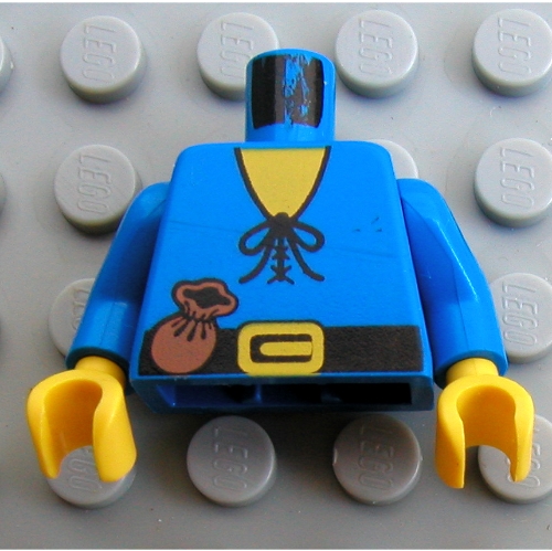 Lego Torso Tunic with Tied Lace and Purse Print (Forestman), Blue Arms, Yellow Hands / Blue