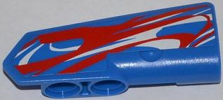 Lego Technic, Panel Fairing #21 Very Small Smooth, Side B with Red and White Swirls Pattern (Sticker) - Set 42010