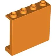 Panel 1 x 4 x 3 [Side Supports / Hollow Studs] / Orange