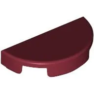 Tile Round 1 x 2 Half Circle / Dark Red