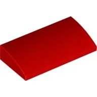 Brick Curved 2 x 4 x 2/3 No Studs, with Bottom Tubes / Red