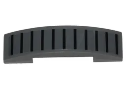 Slope, Curved 4 x 1 x 2/3 Double with Black Stripes on Dark Bluish Gray Background Pattern (Sticker) - Set 75242