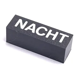 Modulex Tile 1 x 3 with White 'NACHT' Print