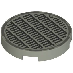 Tile Round 2 x 2 with Fine Mesh Grill Print / Light Gray