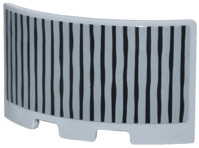 Lego Panel 3 x 3 x 2 Corner Convex with Thin Black Wavy  Lines Pattern (Sticker) - Set 76437