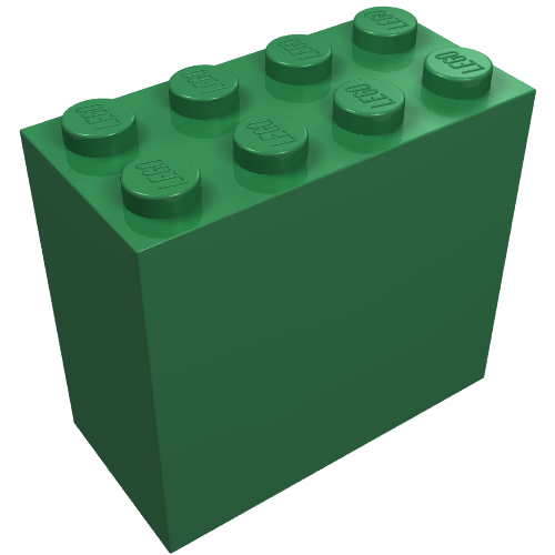 Lego Brick 2 x 4 x 3 with 'Alien Conquest 2011' Print / Green