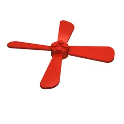 Propeller 4 Blade 13 Diameter with Studs and Cross / Red