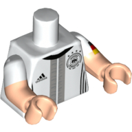 Lego Torso, Dual Molded Arms, Adidas and DFB Logos / 'SCHWEINSTEIGER 7' Back Print, White Sleeves Pattern, Light Nougat Arms and Hands / White