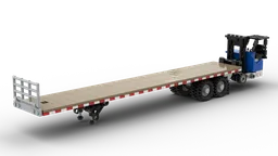 Flatbed Trailer With Piggyback Forklift