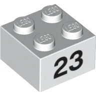 Brick 2 x 2 with Black "23" Print