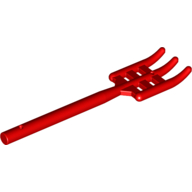 Lego Equipment Pitchfork / Fork, Flat End [Soft] / Red