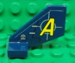 Tail Shuttle, Small with Yellow 'A' and Silver Lines Pattern on Both Sides (Stickers) - Set 8635