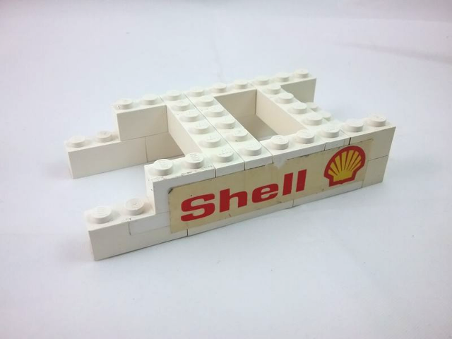 Lego Stickered Assembly 11 x 6 x 2 with Red 'Shell' and Shell Logo Pattern on Both Sides (Stickers) - Set  7816