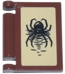 Minifigure, Utensil Book Cover with Black Spider on Tan Background Pattern (Sticker) - Set 76784